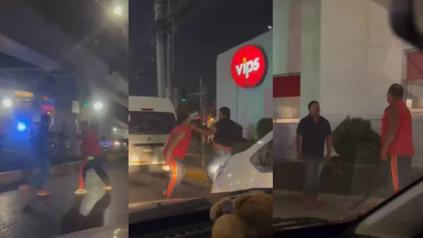 Discusión vial termina en golpes sobre la López Portillo en Coacalco.