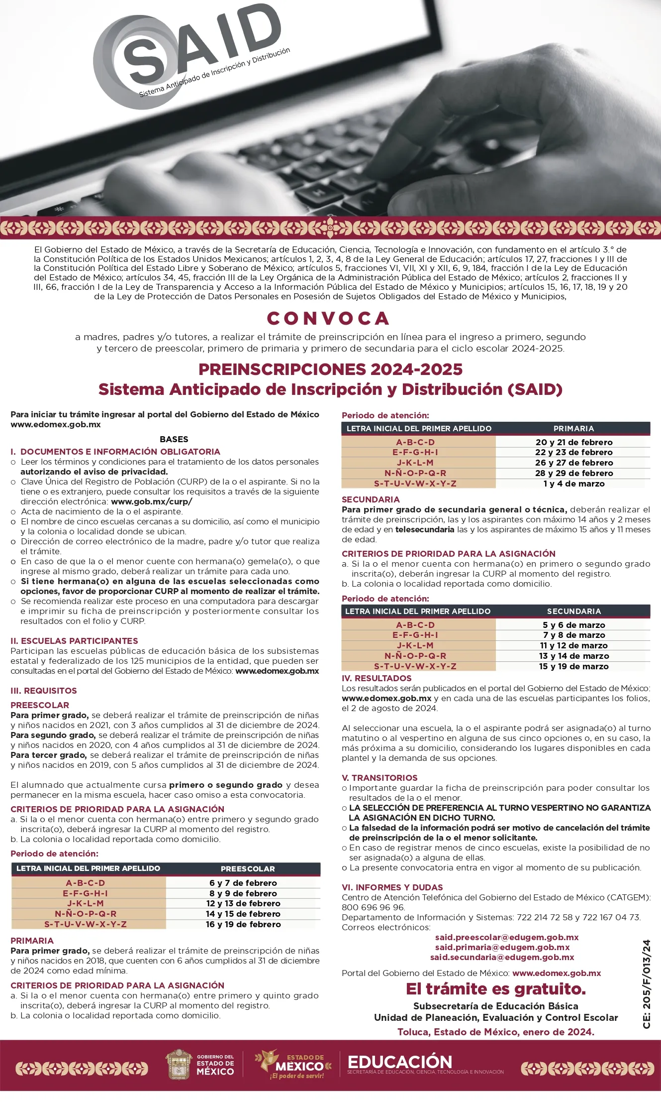 Preinscripciones Edomex 2024: Primaria, ¿Qué requisitos necesito?