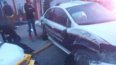 Patrulla Policías Bancaria accidentada