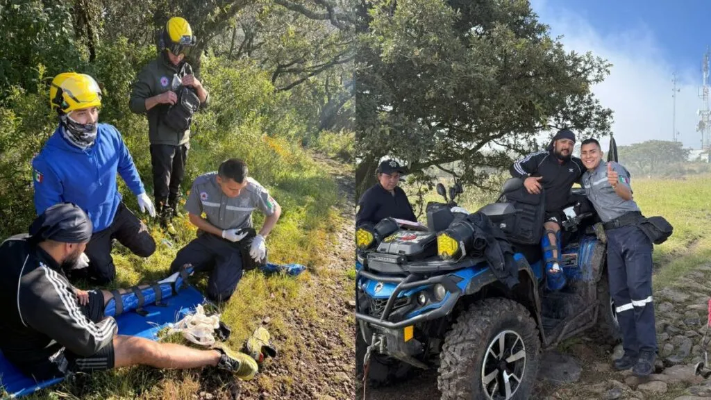 Protección Civil de Tepotzotlán rescata a senderista lesionado en “La Mojonera”