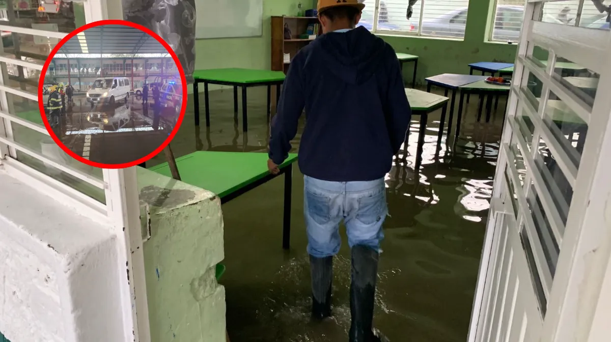 Acolman: 300 niños son rescatados tras inundación en escuela