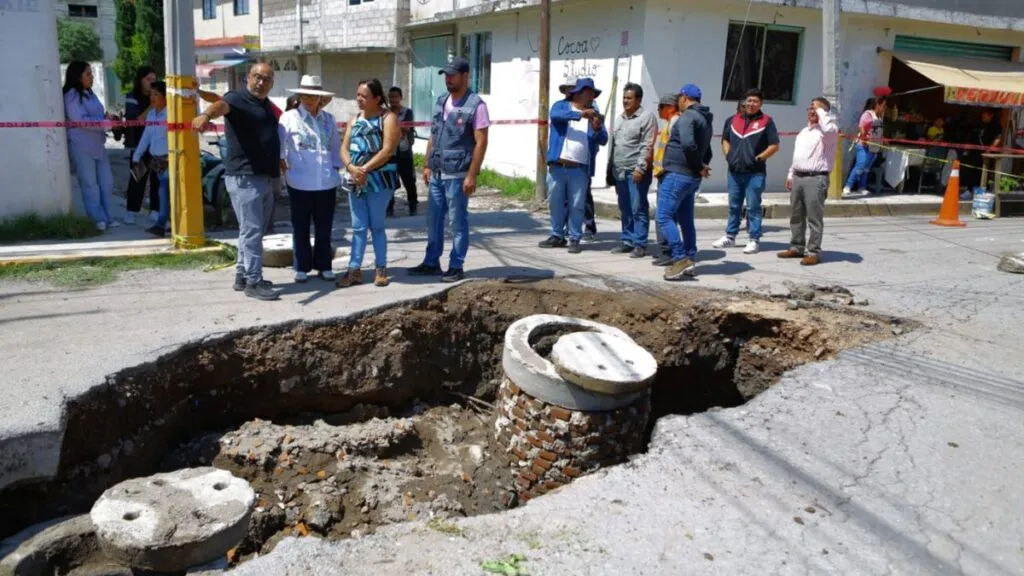 Ecatepec atendió socavón en colonia El Progreso