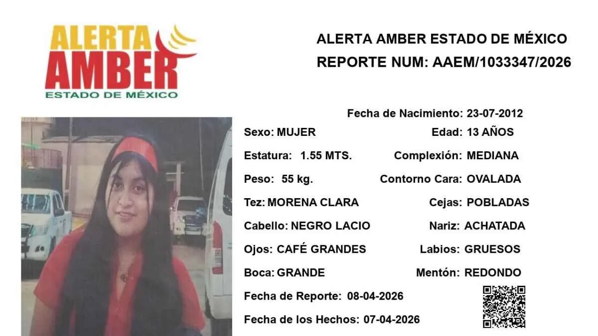 Alerta Amber: Se busca a Nelly Renata Cabrera de 13 años; desapareció en Ecatepec