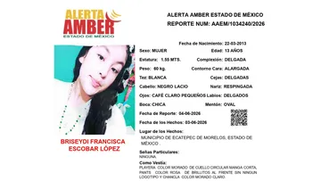 Alerta Amber: Se busca a Briseydi Francisca Escobar López, desaparecida en Ecatepec