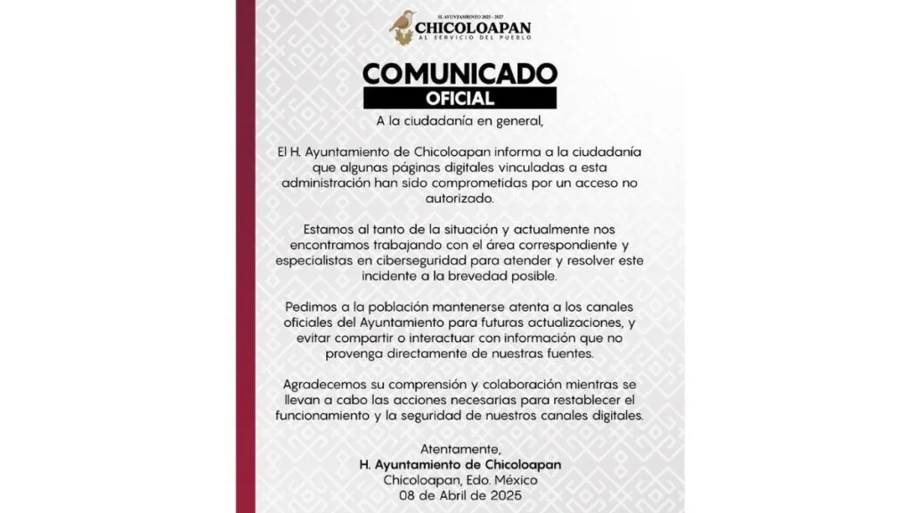 [FOTOS]Hackean redes sociales del Ayuntamiento de Chicoloapan