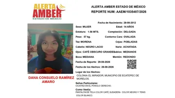 Alerta Amber: Se busca a Dana Consuelo Ramírez Amaro, desaparecida Ecatepec