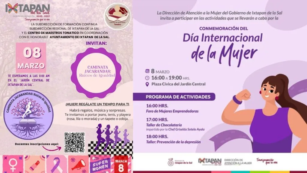 Caminata Jacarandas por el Día de la Mujer en Ixtapan de la Sal