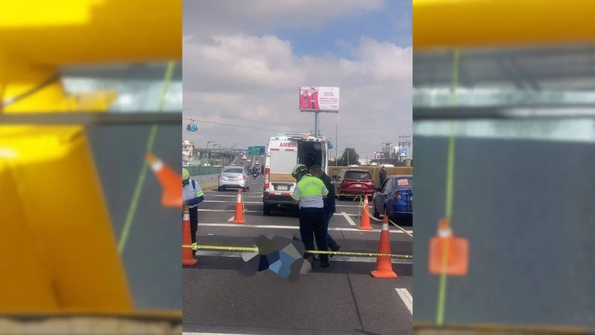 Cae hombre de un puente peatonal en la autopista México-Puebla