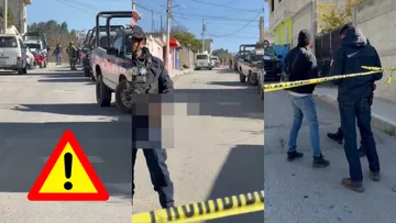 Elementos de seguridad acordonan área en la colonia El Mirador por restos humanos abandonados.