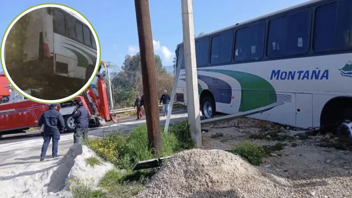 Choque de autobús y tráiler en la Toluca-Naucalpan deja un lesionado