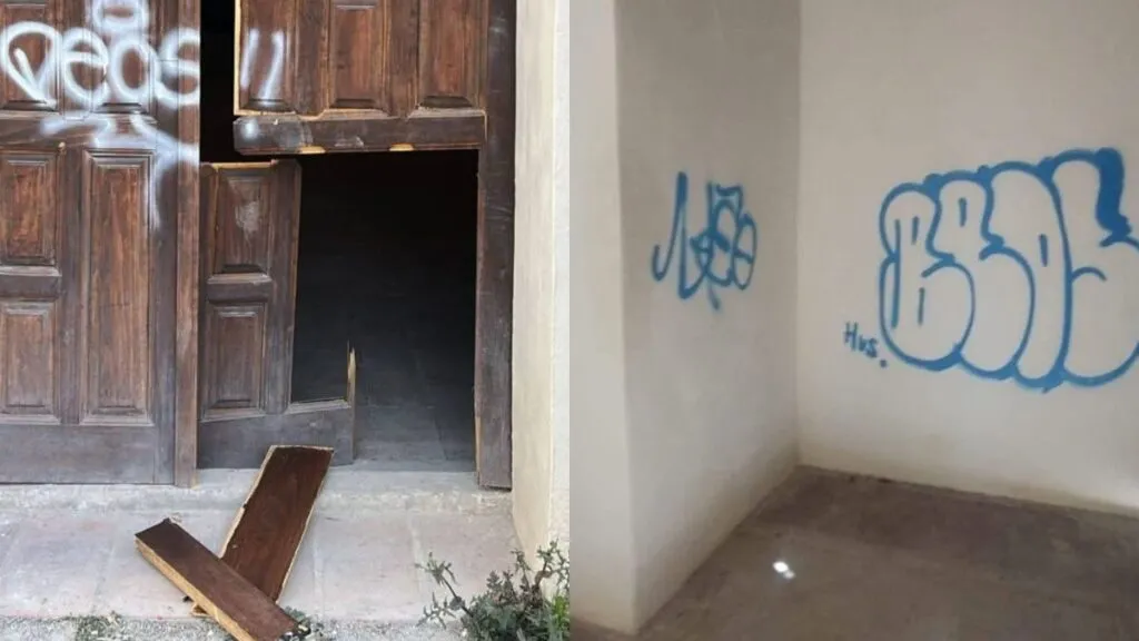 Sujetos vandalizan parroquia de Gualupita en Amecameca