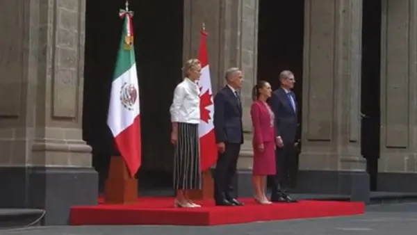 Claudia Sheinbaum recibió al primer ministro de Canadá, Mark Carney, en Palacio Nacional para fortalecer la cooperación bilateral.