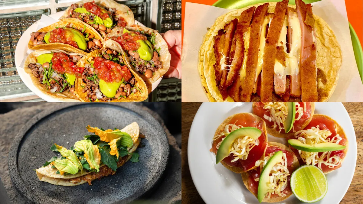 Tacos de El Califa de León, la primera taquería con estrella Michelin en la historia, reconocida también en 2025.