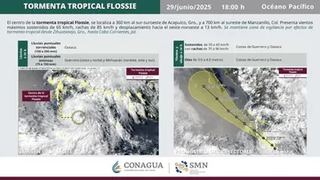 Tormenta tropical 'Flossie' se intensificará a huracán cerca de Michoacán, alerta Sheinbaum