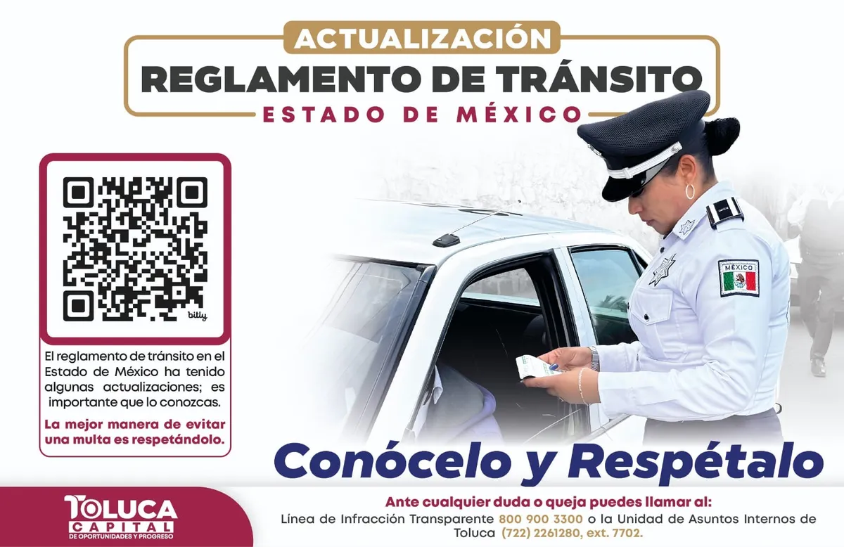 Nuevo Reglamento de Tránsito del Edomex ya esta disponible en Código QR