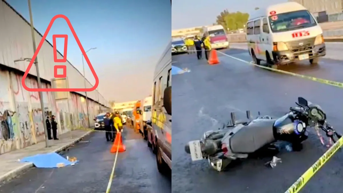 Una motociclista muere en la Agrícola Pantitlán tras derrapar en Canal de Churubusco; autoridades acordonaron la zona.