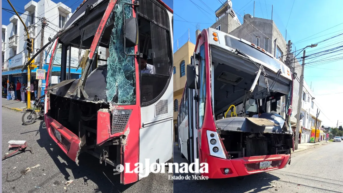 Choque entre autobuses en Toluca