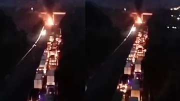 Incendio de tráiler provoca severas afectaciones al tránsito en Naucalpan