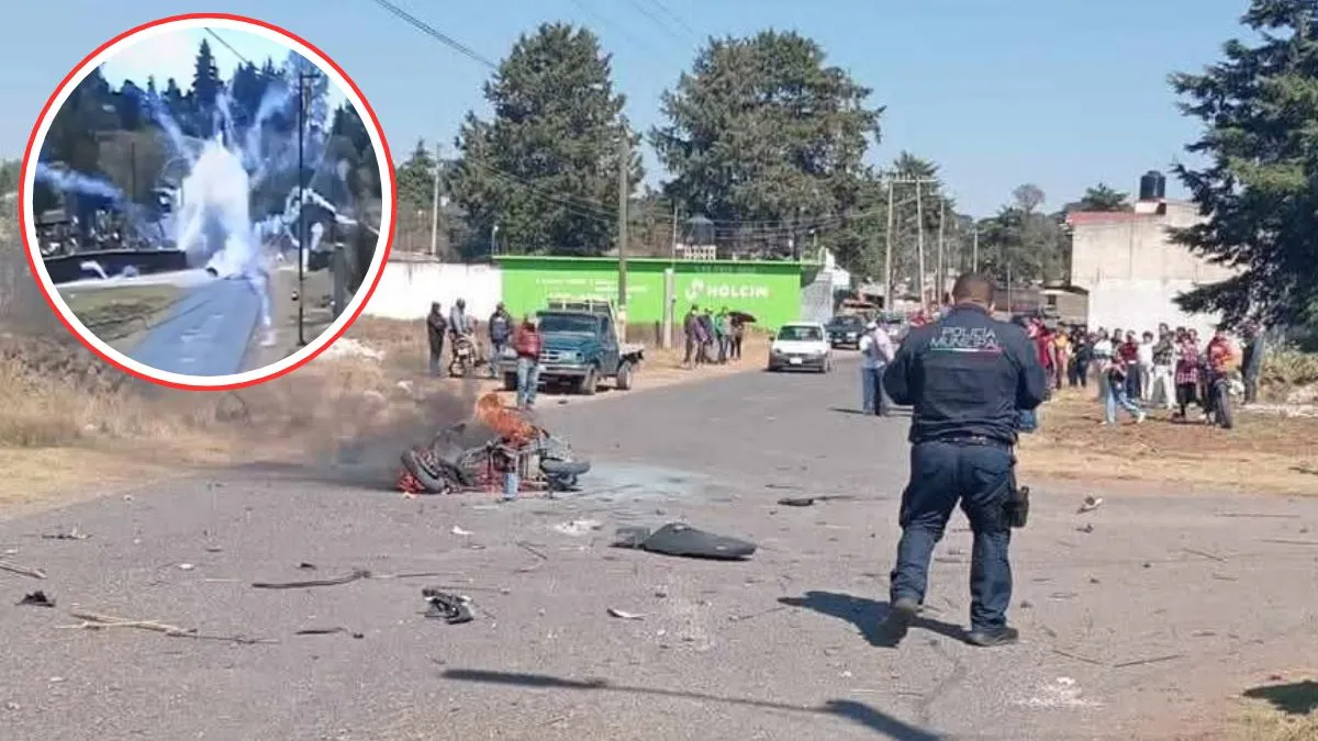 Moto explota en San Lorenzo Octeyuco; llevaba pirotecnia [VIDEO]