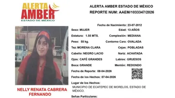 Nelly Renata Cabrera Fernando desapareció en Ecatepec; autoridades piden apoyo ciudadano para localizarla.