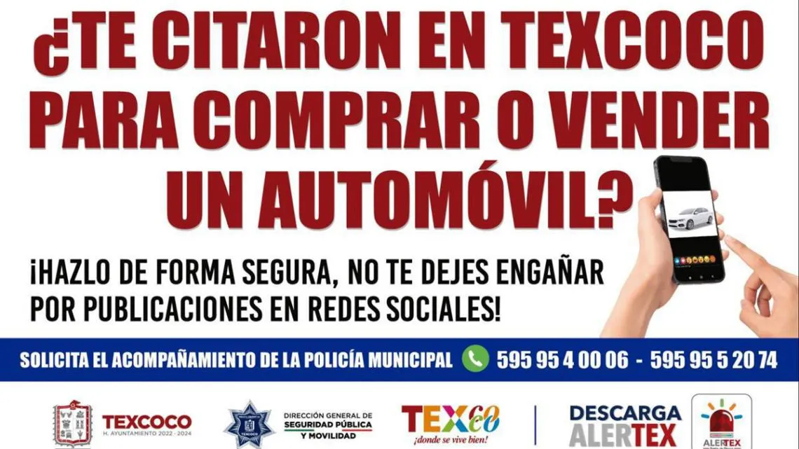 Texcoco alerta sobre ventas simuladas de autos por redes sociales