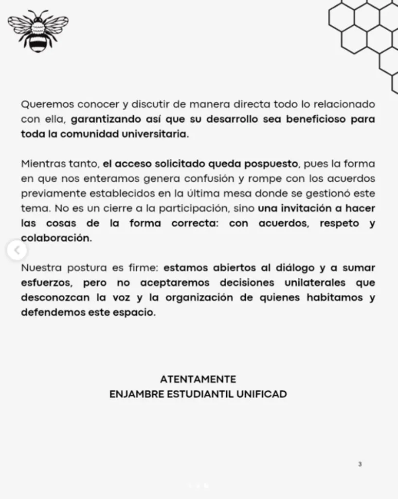 UAEMéx: Enjambre Estudiantil Unificado pospone entrada a la “Casa del Estudiante”