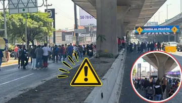 Bloqueo en Periférico Norte por grupos de Alcohólicos Anónimos contra la Fiscalía mexiquense