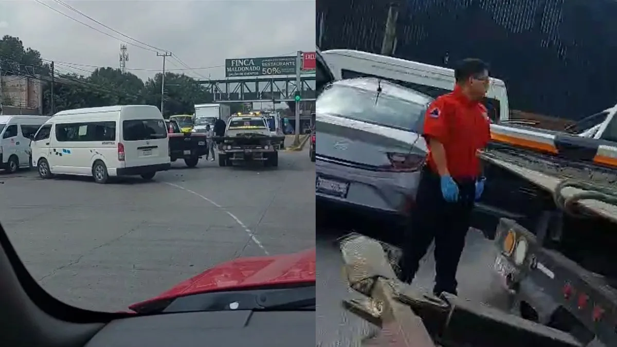 Combi choca con vehículo en la López Portillo, Tultitlán