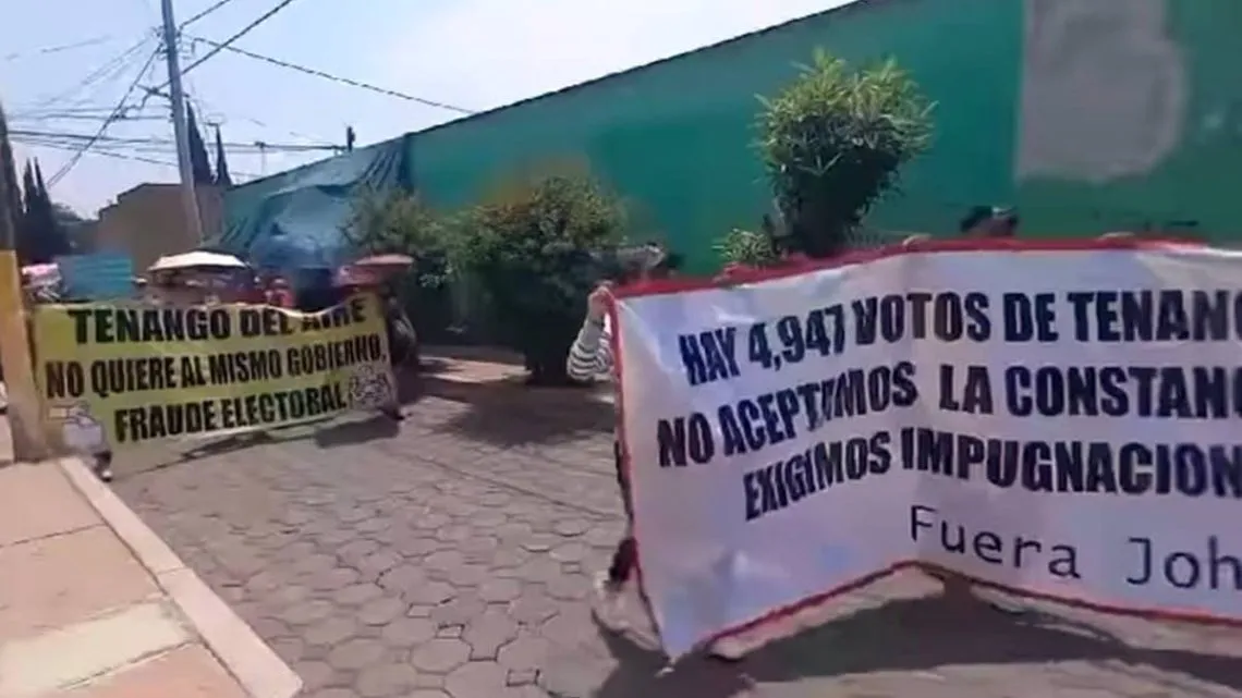 Tenango del aire: continúan protestas por resultado electoral