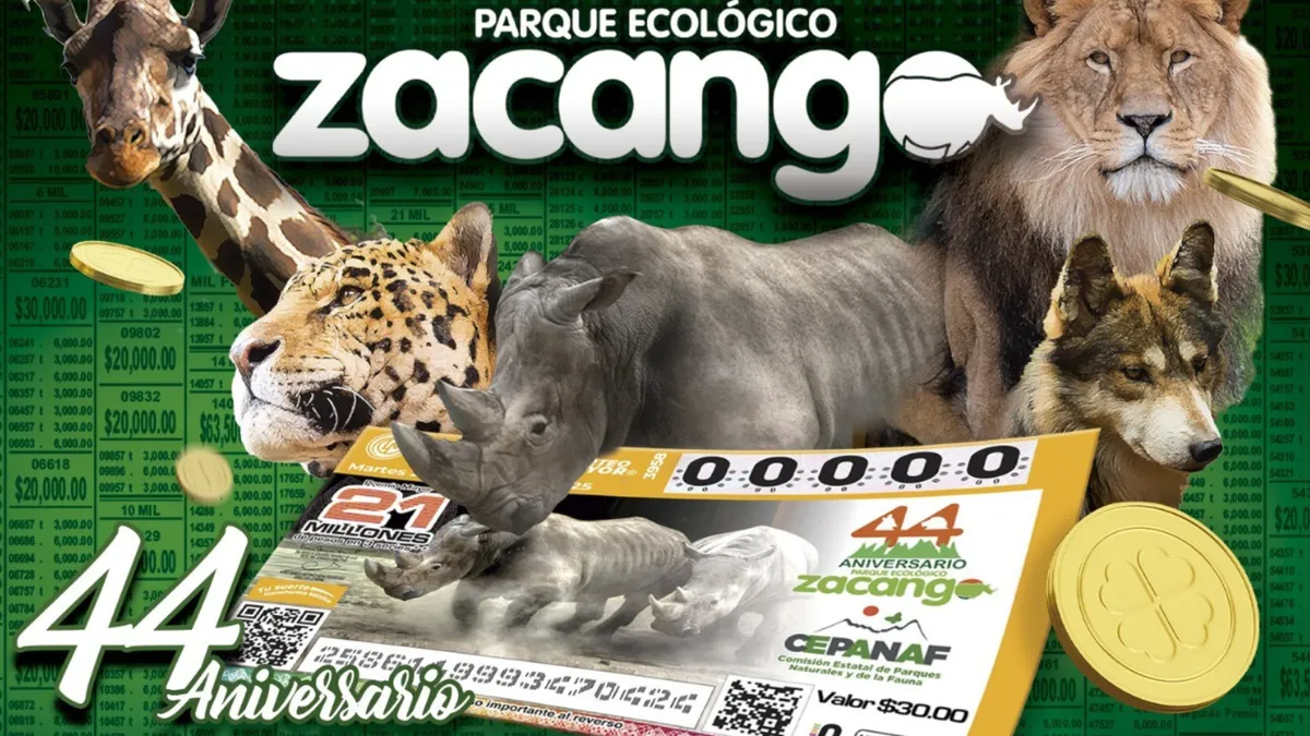 El Zoológico de Zacango presentó la edición especial de billetes conmemorativo de lotería por su aniversario.
