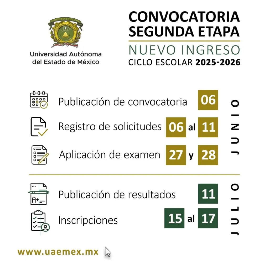 UAEMéx lanzará segunda convocatoria de nuevo ingreso el 6 de junio