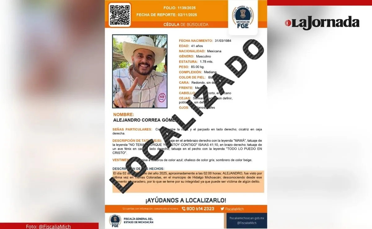 Localizan con vida al exalcalde de Zinapécuaro, Michoacán, Alejandro Correa Gómez