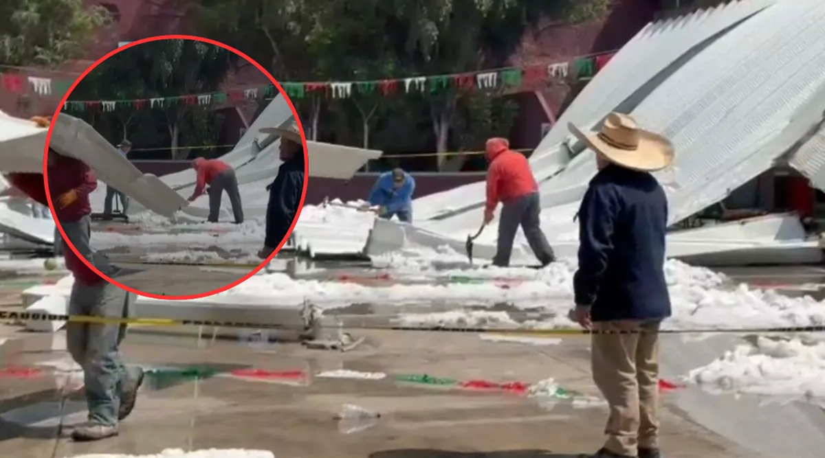 Saldo de granizada en Ecatepec: Colapsan techumbres y suspenden clases en Tulpetlac