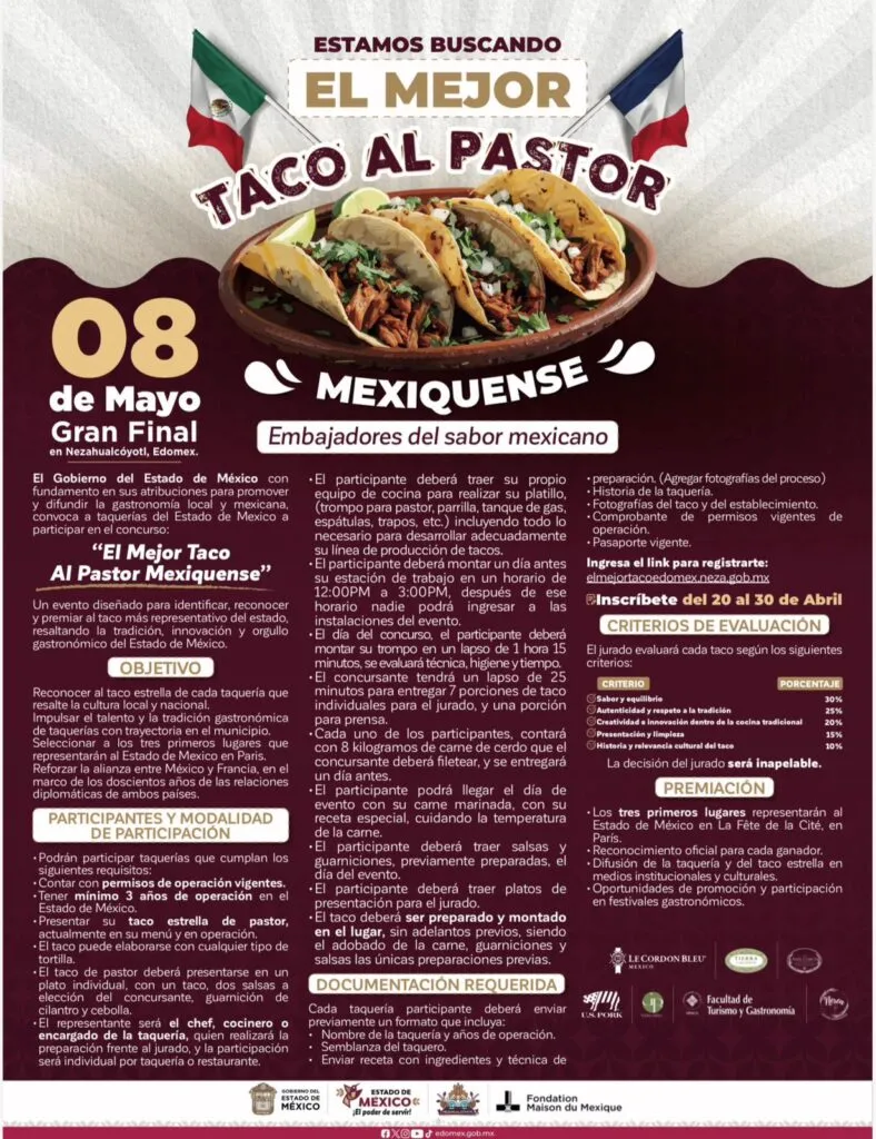 ¡Atención Taqueros! Buscan en Edomex “El Mejor Taco al Pastor Mexiquense”