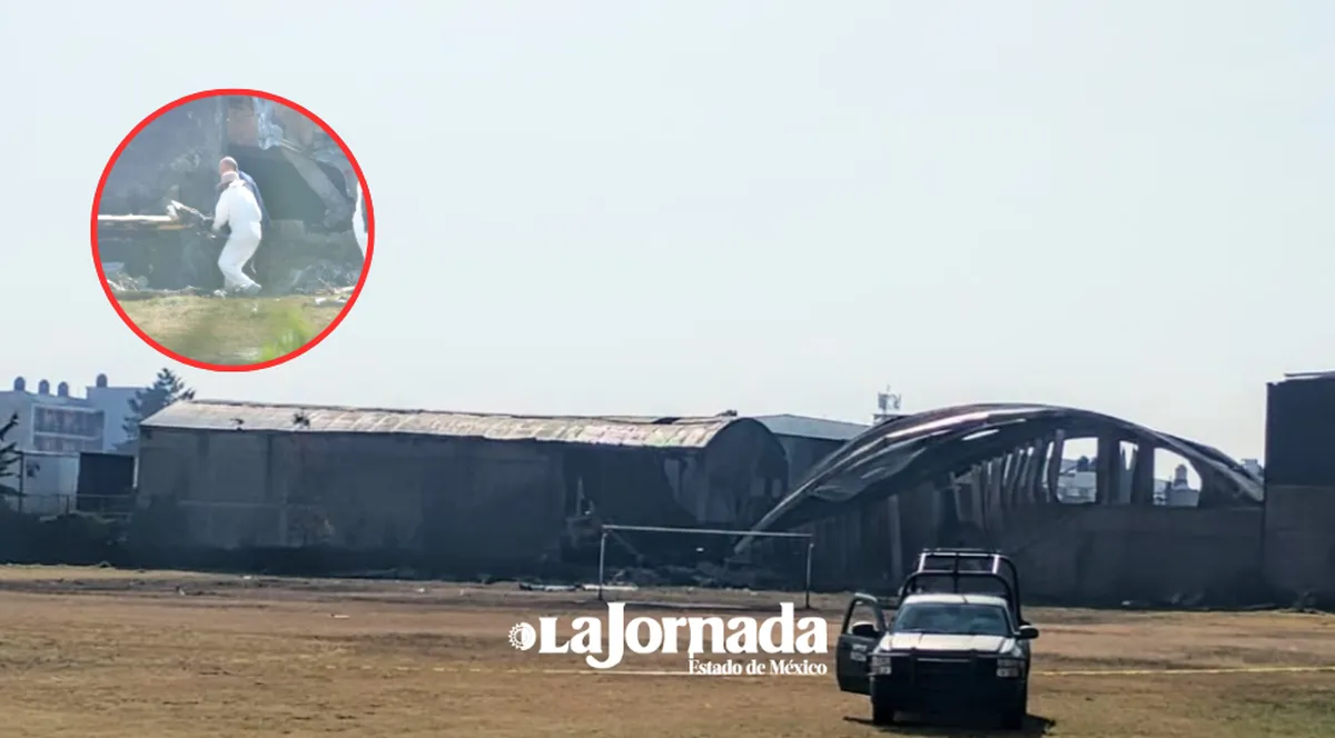 Localizan caja negra de jet privado desplomado en San Mateo Atenco