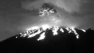 El volcán entró en actividad