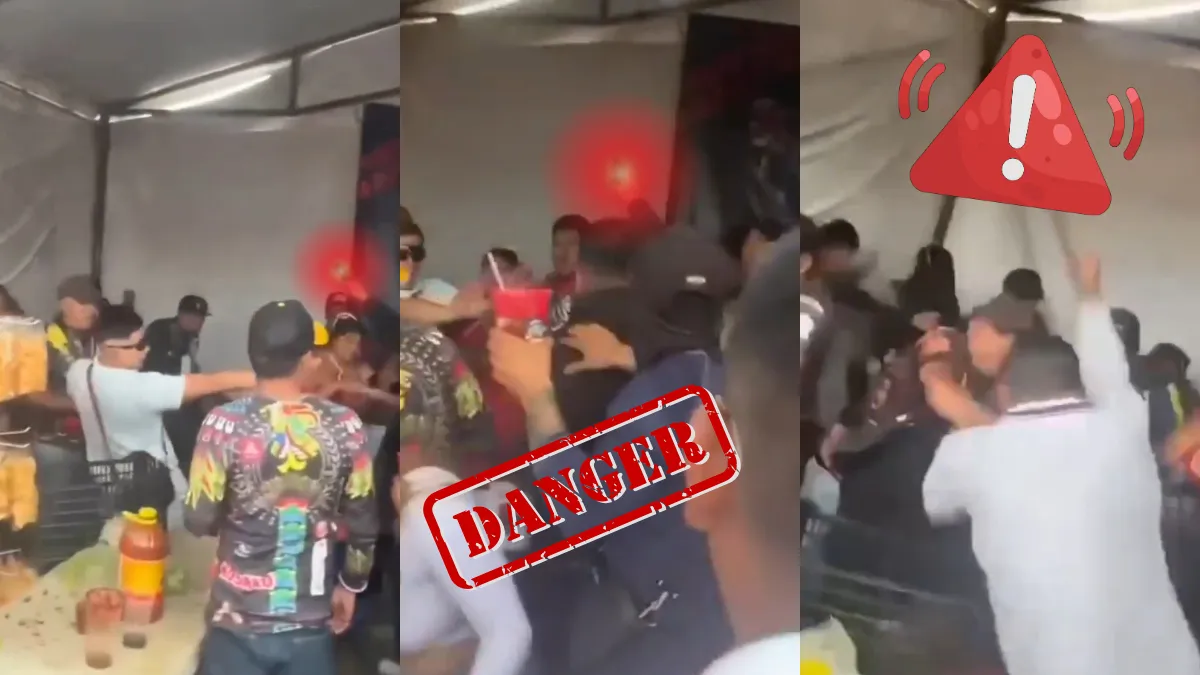 Momento en que asistentes corren tras detonaciones durante la Balacera en Ixtapamoto en Edomex.