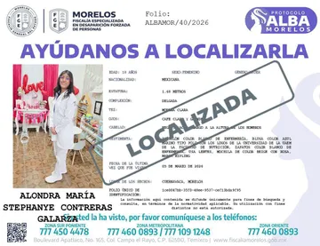 Instancias de seguridad y búsqueda informaron que la joven había sido localizada con vida.
