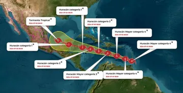 Se estima que dicho meteoro entre el jueves y viernes e impacte en categoría 1 o 2 en Quintana Roo, aseguró Alejandra Méndez Girón, coordinadora del SMN. Foto: SMN