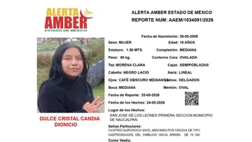 Alerta Amber: Se busca a Dulce Cristal Candia Dionicio; desapareció en Naucalpan