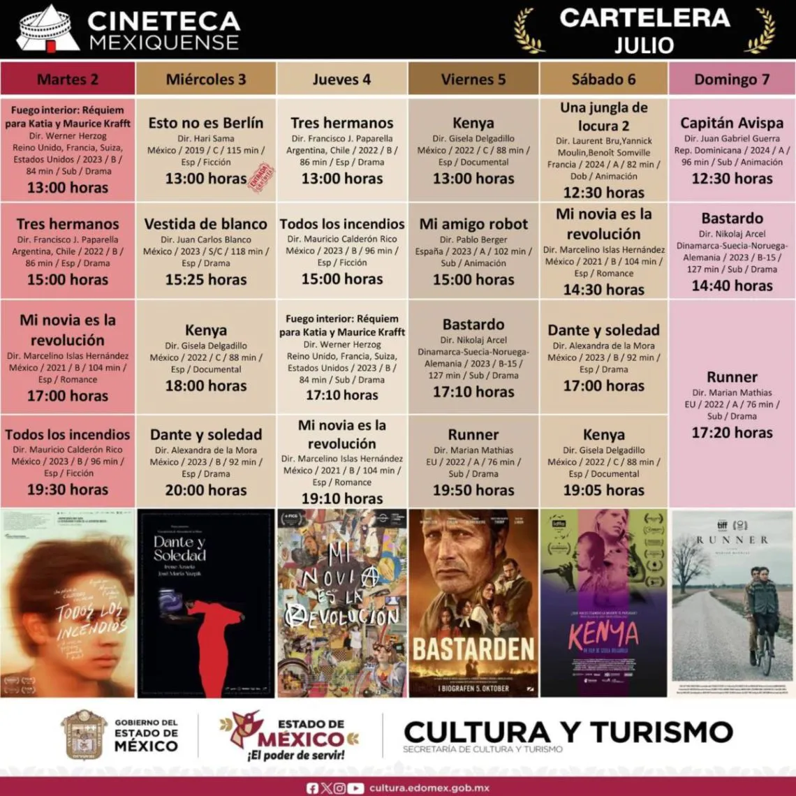 Cineteca Mexiquense invita a disfrutar del fin de semana con su cartelera