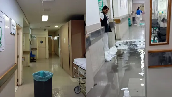 Lluvia afecta la Clínica 60 del IMSS en Tlalnepantla
