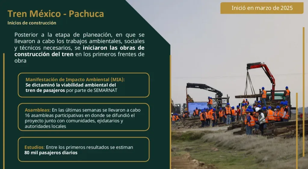 Sheinbaum presenta avance de proyectos ferroviarios prioritarios como el AIFA-Pachuca