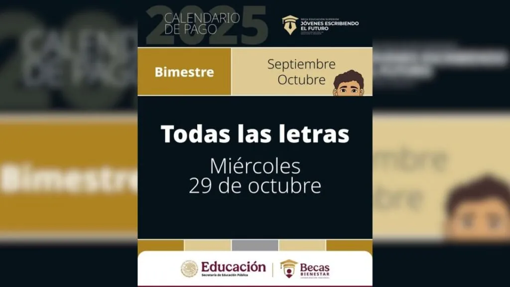 Pago Beca Jóvenes Construyendo el Futuro nivel superior, bimestres septiembre-octubre, ¿cuándo es?