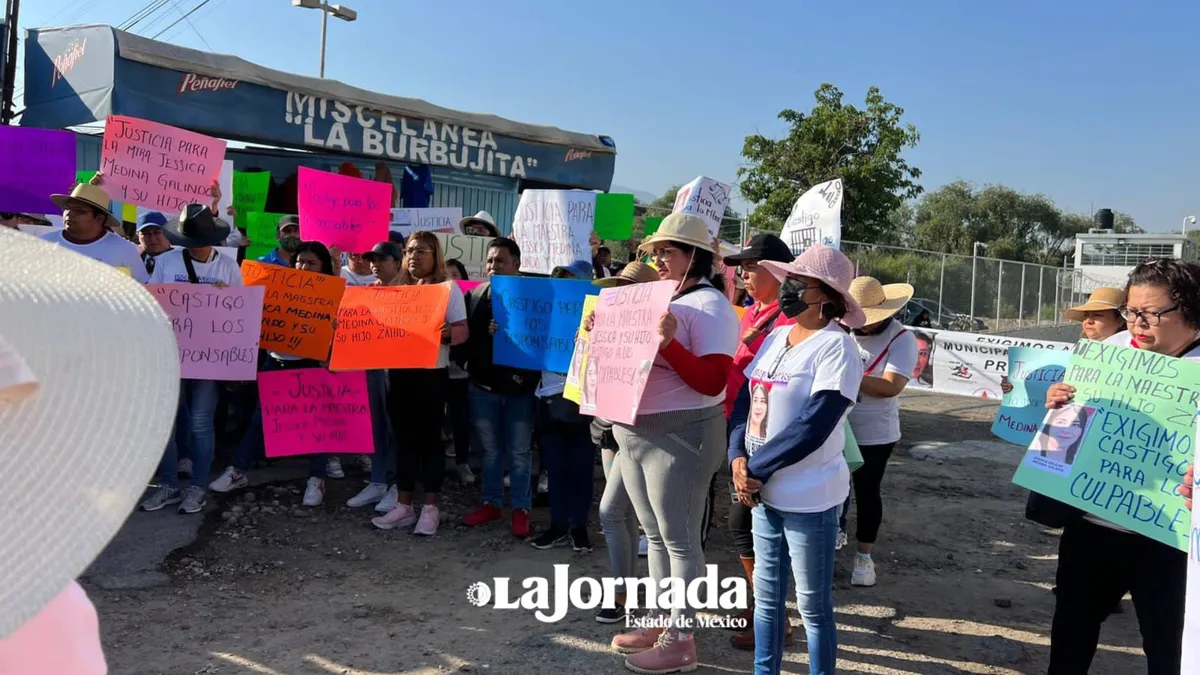 Video: Protestan en Molino de Flores por desaparición de maestra e hijo; hay dos detenidos
