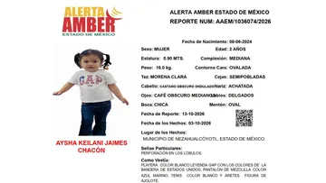 Alerta Amber: Se busca a Keilani Jaimes Chacón, desaparecida en Nezahualcóyotl