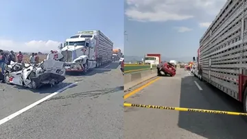 Tráiler provoca carambola en Libramiento Bicentenario Lerma-Valle; hay un fallecido
