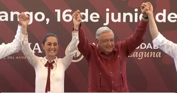 Andrés Manuel López Obrador y Claudia Sheinbaum visitaron La Laguna