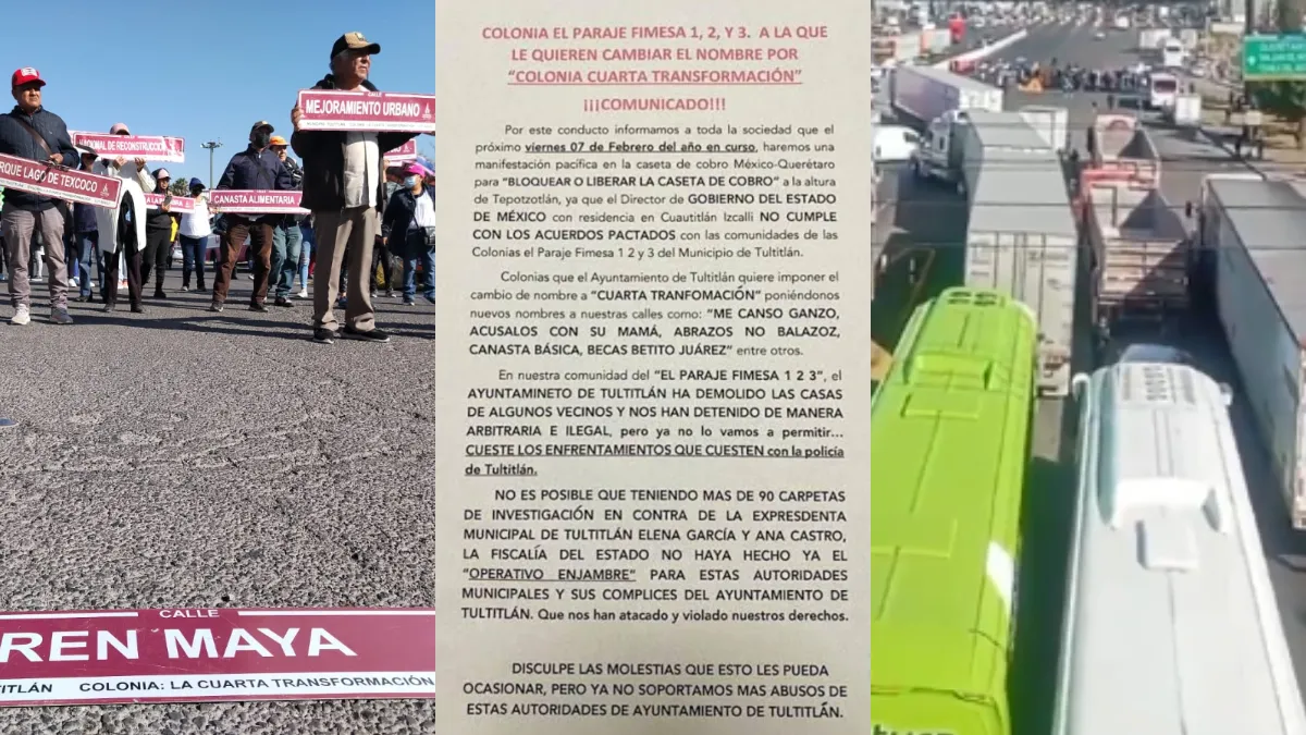 Nuevamente vecinos de Tultitlán bloquearon la México-Querétaro