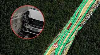 Auto se impacta contra muro en la México-Toluca, se reportan afectaciones